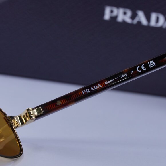 Prada PRB54S 5AK50P Rectangle Sunglasses – Gold\\Dark Honey main image 9